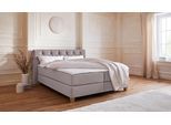 Boxspringbett HOME AFFAIRE "Harmones", grau (hellgrau), B:183cm L:210cm, Struktur (100% Polyester), Komplettbetten, Boxspringbett, in 3 Breiten, Härtegrad auch im Mix mit je 1 Matratze in H2 und H3