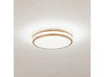Lindby LED-Deckenlampe Emiva, Ø 39,5 cm, CCT, Holz
