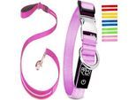 Petsation Leuchthalsband + Leine pink XS