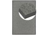 Teppich DEKOWE "Basic S2 Bouclé", grau (platinfarben), B:160cm H:10mm L:230cm, Kunstfaser, Teppiche, Teppich, meliert, Sisaloptik, mit Bordüre, In- und Outdoor geeignet