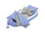 Joyz Babynest , Blau , Textil , 50x90 cm , Schlafen, Babybettausstattung, Babynestchen & Nestchenschlangen, Kuschelnest