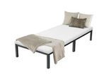 Ml-Design Metallbett mit Matratze 200/90 cm , Anthrazit , Metall , H3 + H4 , Höhe ca. 10 cm , Rechteckig , 90x200 cm , Schlafzimmer, Betten, Metallbetten