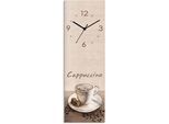 Wanduhr ARTLAND "Cappuccino - Kaffee", beige (natur), B:20cm H:60cm T:1,8cm, Wanduhren, Wanduhr, wahlweise mit Quarz- oder Funkuhrwerk, lautlos ohne Tickgeräusche