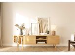 TV-Board WOODMAN "Shift", beige (natur), B:189cm H:50cm T:44cm, FSC-zertifiziertes teilmassives Holz, Sideboards, TV-Board, mit Echtholzfurnier aus Eiche, Breite 189 cm, mit Push-to-Open, FSC