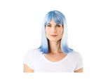 Longbob-Perücke "Sky", weiß/blau