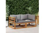 vidaXL Modular-Ecksofas 2 Stk. mit Auflagen Dunkelgrau