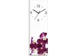 Wanduhr ARTLAND "Phalaenopsis Orchidee", lila, B:20cm H:60cm T:1,8cm, Wanduhren, Wanduhr, wahlweise mit Quarz- oder Funkuhrwerk, lautlos ohne Tickgeräusche