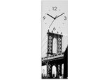 Wanduhr ARTLAND "Dumbo Manhattan Bridge New York", schwarz, B:20cm H:60cm T:1,8cm, Wanduhren, Wanduhr, wahlweise mit Quarz- oder Funkuhrwerk, lautlos ohne Tickgeräusche