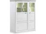 Hom`in Highboard , Grau, Weiß , Metall , 3 Fächer , 110.2x134.3x43 cm , Typenauswahl , Kleinmöbel, Kommoden, Highboards