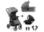 Hauck Kinderwagenset , Grau , Metall, Kunststoff, Textil , 4-teilig , 52x110x91 cm , EN 1888, UV 50+, ECE R44/04 , Feststellbremse, Fußstütze abklappbar, Federung, Verdeckung abnehmbar, 5-Punkte-Gurt, für Babyschale geeignet, Transportsicherung, Einhand-Faltmechanismus, abnehmbarer Schutzbügel,abnehmbarer und waschbarer Bezug, ergonomischer Tragebügel, Gurtlängenverstellung, Sonnendach, optimaler