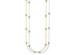 Kette ohne Anhänger "Schmuck Geschenk Silberkette Bicolor mit Kugeln", gelbgoldfarben, silberfarben, ANISTON JEWELRY & WATCHES, Halsketten, Damen, Silber 925 (Sterlingsilber), L: 45 B: 0,8mm, B:0,8mm