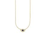 Kette mit Anhänger "Schmuck Geschenk Silberkette mit Anhänger Auge", blau (gelbgoldfarben, kristallweiß, blau), ANISTON JEWELRY & WATCHES, Halsketten, Damen, Silber 925 (Sterlingsilber), L: 50 B: 1,1mm, mit Zirkonia (synth.), Spinell (synth.), B:1,1mm
