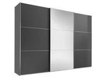 Moderano Schwebetürenschrank , Anthrazit , Metall , 10 Fächer , 2 Schubladen , 298x222x68 cm , Goldenes M, BQ - Bündnis für Qualität, Made in Germany , Typenauswahl, Beimöbel erhältlich, umfangreiches Zubehör erhältlich, in verschiedenen Größen erhältlich, in verschiedenen Holzdekoren erhältlich , Schlafzimmer, Komplette Schlafzimmer und Serien, Schlafzimmerserien