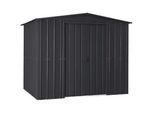Gerätehaus , Anthrazit , Metall , 245x198x247 cm , ohne Boden , Gartenzubehör, Geräteschuppen
