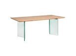 Livetastic Esstisch , Akaziefarben , Holz, Glas , Akazie , vollmassiv , Holz , rechteckig , A-Form , 200x76x100 cm , Esszimmer, Esszimmerserien