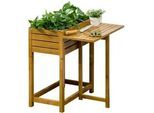 Outsunny Hochbeet Pflanzkasten mit klappbarer Tischplatte, für Garten, Terrasse, Holz, Braun , 63x74.5x64 cm , Gartenzubehör, Hochbeete