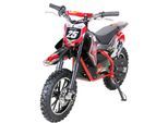 Kinder-Crossbike Gepard, Elektro-Kindermotorrad, 500 Watt, bis 24 km/h, verstärkte Gabel, ab 8 J. (Rot)