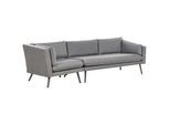 Beliani Gartensofa 3-Sitzer grau linke Seite modular Loretello , Grau , Textil , 243x70x76 cm , Loungemöbel, Gartensofas