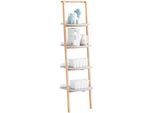 SoBuy Bücherregal Grau-Natur , Grau, Naturfarben , Holzwerkstoff, Holz , Buche , 44x169x39 cm , Wohnzimmer, Regale, Bücherregale