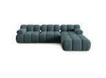 Micadoni Modulares-Sofa Bellis aus Samt petrol 4 Sitzplätze , Petrol , Textil , 188x63x282 cm , Hergestellt in Europa, Oeko-Tex® , Wohnzimmer, Sofas & Couches, Sofas