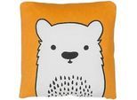 Beliani Dekokissen Orange 45/45 cm Waranasi , Textil , 45x45 cm , Wohntextilien, Kissen, Dekokissen