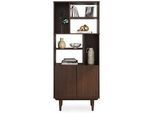 Idimex Wohnzimmerschrank Simona , Nussbaumfarben , Holz , Kiefer , Vintage , 80x188x37 cm , FSC Mix , Wohnzimmer, Regale, Bücherregale
