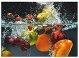 Küchenrückwand ARTLAND "Spritzendes Obst auf dem Wasser", bunt, B:70cm H:50cm, Aluminium, Spritzschutzwände, Küchenrückwand, Alu Spritzschutz mit Klebeband, einfache Montage