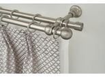 Gardinenstange GARESA "ANDREA", silber (mattnickelfarben), L:150cm Ø:20mm, Metall, Gardinenstangen, Gardinenstange, Vorhanggarnitur, verlängerbar, Endknopf Kugel kurz, mit Ringen