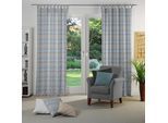 Vorhang WIRTH "Benewitz" Gr. 2, blau, B:132cm H:145cm, Jacquard, Baumwolle, Polyester, Gardinen, Vorhang