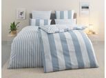 Bettwäsche HOME AFFAIRE "Sari", blau, B/L: 135cm x 200cm, 1 Stk., 1 Stk., Seersucker, B/L: 80cm x 40cm, 2, Seersucker, Obermaterial: 100% Baumwolle, Bettwäsche, Bettwäsche, in verschiedenen Qualitäten, maritime Bettwäsche mit Streifen