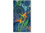 hip Strandtuch »Novia« Baumwolle, Velours, 100x180, Weich, Strand, Mandala, Strelitzie, Blau