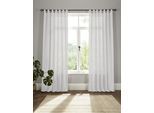 Vorhang ANDAS "Elby 1" Gr. 5, weiss (weiß), B:142cm H:255cm, Jacquard, Baumwolle, Polyester, Gardinen, Vorhang, transparent, basic, monochrom, bis 295 cm Länge