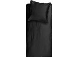 Bettwäsche CINDERELLA "Plain Sundays", schwarz, B/L: 155cm x 220cm, 1 Stk., 1 Stk., Satin, B/L: 80cm x 80cm, 2 Stk., Satin, Obermaterial: 100% Baumwolle, Bettwäsche, Bettwäsche, mit Stehsaum