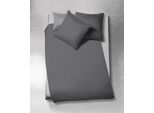 Kissenbezug FLEURESSE "TOPLINE uni", grau (granit), B:65cm L:65cm, Satin, Obermaterial: 100% Baumwolle, Kissenbezüge, Kissenbezug