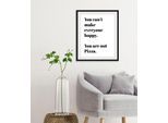 Bild QUEENCE "You are not Pizza", schwarz (farbe rahmen: schwarz, farbe bild(er): schwarz), B:40cm H:50cm, Acrylglas, Holz, Papier, Bilder, Bild, gerahmt