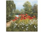 Artland Wandbild »Mohnwiese am See« Blumenwiese 1 Stk. tlg. als Alubild, Outdoorbild, Leinwandbild, Poster in verschied. Grössen