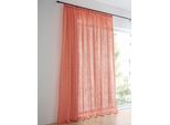 Gardine HEINE HOME Gr. 2, orange (terracotta), B:140cm H:175cm, Polyester, Gardinen, Gardine