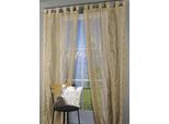 Gardine "Spilauersee" Gr. 1, braun (braun, beige), B:105cm H:245cm, Polyester, HOSSNER - ART OF HOME DECO, Gardinen, Gardine, Schlaufenschal mit toller Stickerei