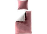 Wendebettwäsche BIERBAUM "Modern Uni in Gr. 135x200 oder 155x220 cm", rosa (rose), B/L: 155cm x 220cm, 1 Stk., 1 Stk., Renforcé, B/L: 80cm x 80cm, 2 Stk., Renforcé, Obermaterial: 100% Baumwolle, Bettwäsche, Wendebettwäsche, Modernes Unidesign: Schlichte, elegante Optik für jedes Schlafzimmer