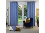 Vorhang WIRTH "Toco-Uni" Gr. 1, blau, B:132cm H:145cm, Chenille, Polyacryl, Gardinen, Vorhang