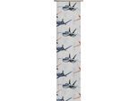 Schiebegardine WIRTH "Planes Echo" Gr. 2, grau (hellgrau), B:60cm H:175cm, Satin, Polyester, Gardinen, Schiebegardine, Disney