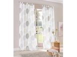 Gardine MY HOME "Belem" Gr. 3, grau (stein), B:140cm H:225cm, Polyester, Polyester, Gardinen, Gardine, transparent, Polyester, gewebt