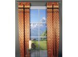 Gardine "Arnisee" Gr. 1, orange (goldfarben, braun, rostorange), B:110cm H:250cm, Polyester, HOSSNER - ART OF HOME DECO, Gardinen, Gardine, Schlaufenschal mit Dekokante