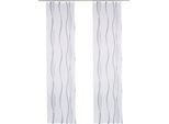 Schiebegardine MY HOME "Dimona" Gr. 1, weiss (weiß, silbergrau), B:57cm H:145cm, Voile, Polyester, Gardinen, Schiebegardine, 2-er Set, Fertiggardine, mit Befestigungszubehör, Wellen