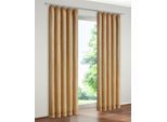 Vorhang WIRTH "Trondheim 234 g/m²" Gr. 12, gelb (ocker), B:172cm H:255cm, Chenille, Polyacryl, Gardinen, Vorhang