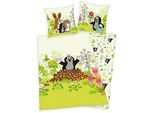 Kinderbettwäsche "Der kleine Maulwurf", grün, B/L: 135cm x 200cm, 1 Stk., 1 Stk., Renforcé, B/L: 80cm x 80cm, 2 Stk., Renforcé, Obermaterial: 100% Baumwolle, Bettwäsche, Kinderbettwäsche, und Freunde