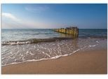 Alu-Dibond-Druck ARTLAND "Buhnen an Küste Ostsee bei Graal", blau (farbe bild(er): blau), B:30cm H:20cm, Alu Dibond, Bilder, Alu-Dibond-Druck, für Innen- und Aussenbereich geeignet, Outdoorbild