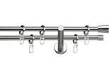 indeko Gardinenstange »Granada« Ø 12 mm 2 läufig-läufig Fixmass Komplett-Set inkl. Ringen und Montagematerial