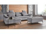 PLACES OF STYLE Ecksofa "Costello L-Form, B: 301 cm mit Sitztiefen-, Armteilverstellung &" 3 Nierenkissen, optional Bettfunktion & Bettkasten