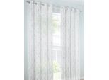 Gardine HEINE HOME Gr. 4, silber (silberfarben), B:140cm H:245cm, Polyester, Gardinen, Gardine